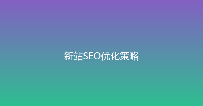 新站SEO优化策略 封面图