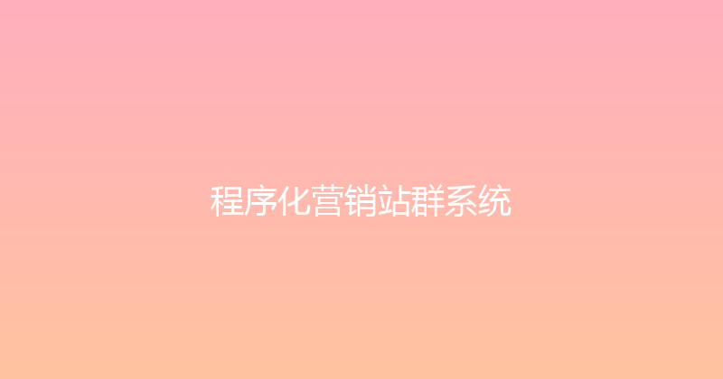 程序化营销站群系统 封面图
