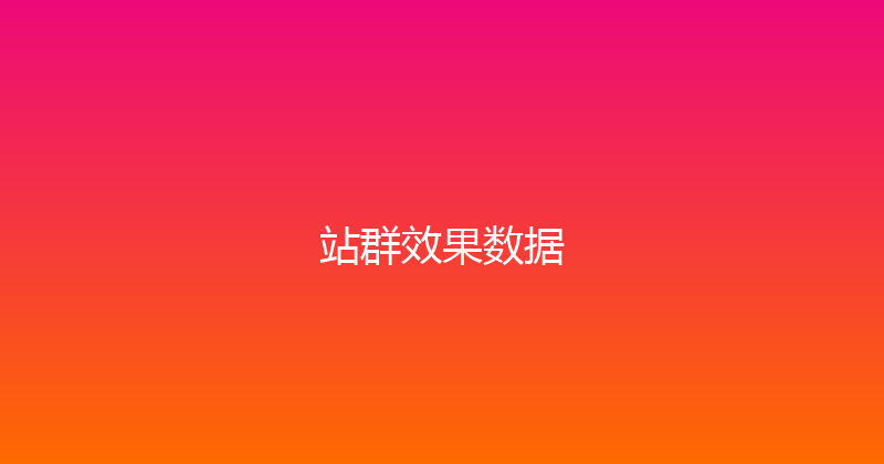 站群效果数据 封面图