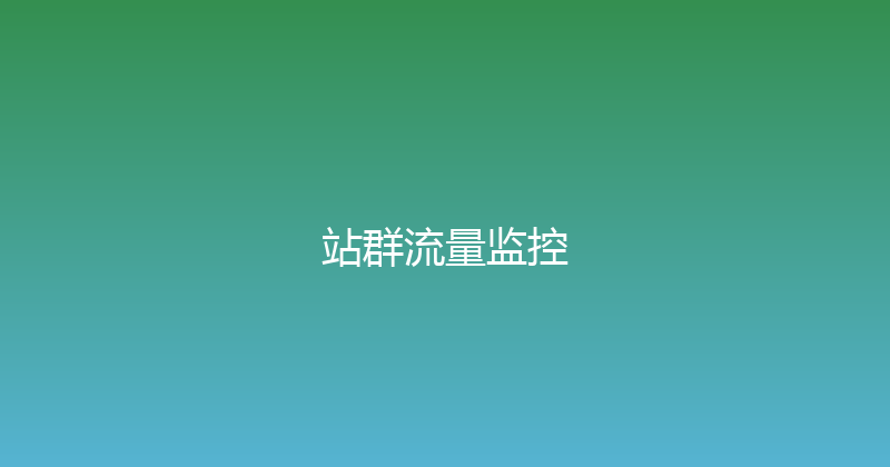 站群流量监控 封面图