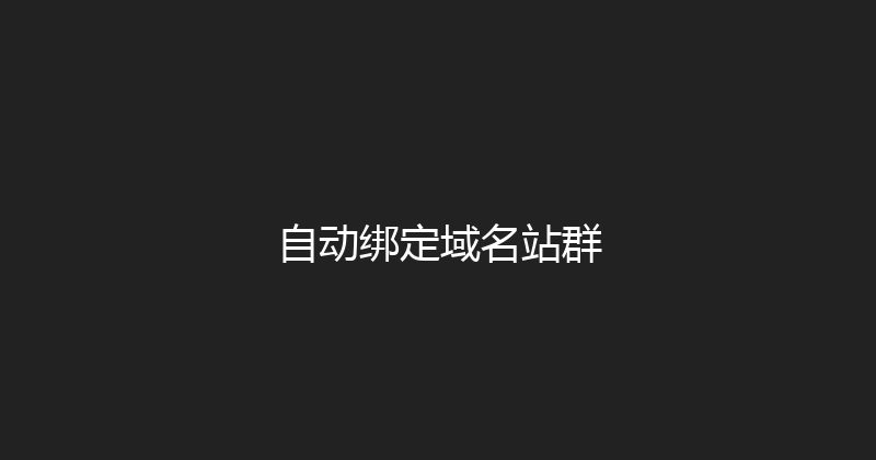 自动绑定域名站群 封面图